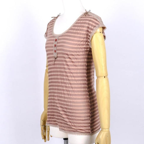 フレンチシャツ 下着 TUNIC【定番】 サッカーボーダー フレンチシャツ モカ 9447-E