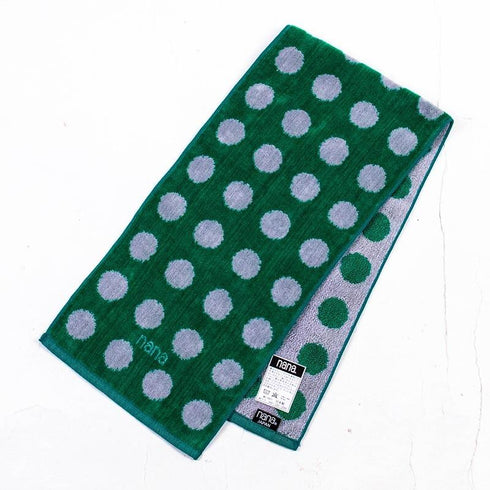 タオル 横浜ナナ 湘南ナナ NANA フェイスタオル ハーフ 水玉柄 グリーンシロ nn-fth33-M