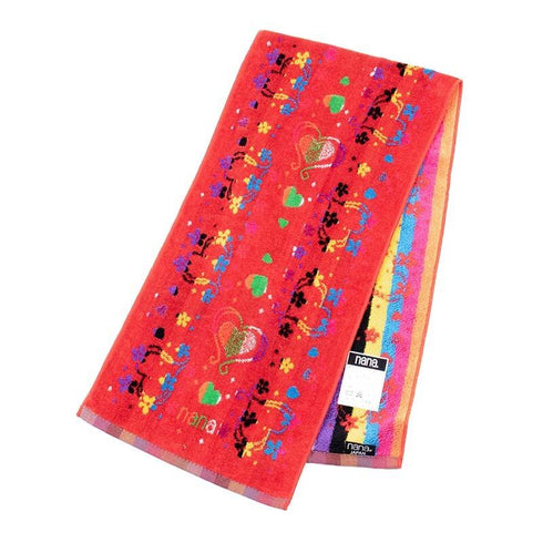 タオル 横浜ナナ NANA フェイスタオル ハーフ ハートフラワー オレンジ多色 nn-fth18-F