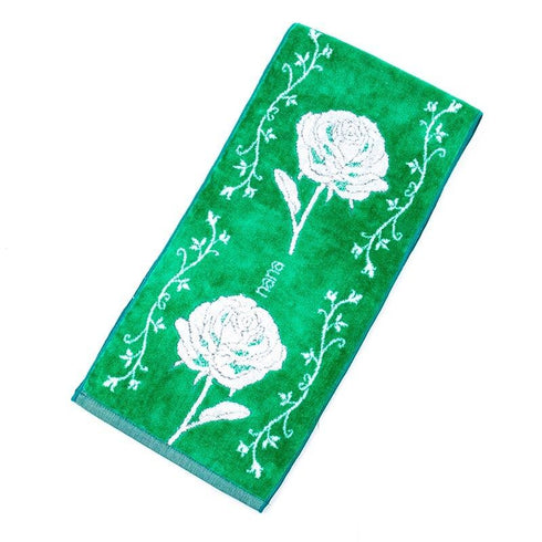 タオル 横浜ナナ 湘南ナナ NANA フェイスタオル ハーフ ビッグローズ グリーンシロ nn-fth36-B