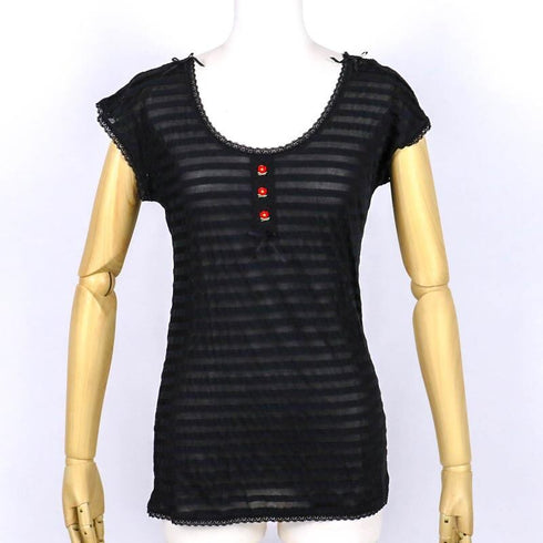 フレンチシャツ 下着 TUNIC【定番】 サッカーボーダー フレンチシャツ クロ 9447-D