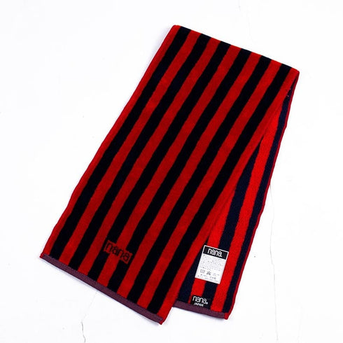 タオル 横浜ナナ 湘南ナナ NANA フェイスタオル ハーフ ストライプ柄 紺アカ nn-fth34-F