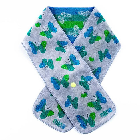 マフラー 横浜ナナ NANA ボタン付きナロータオルマフラー パピヨン グレー多色 nn-tmf7-A2