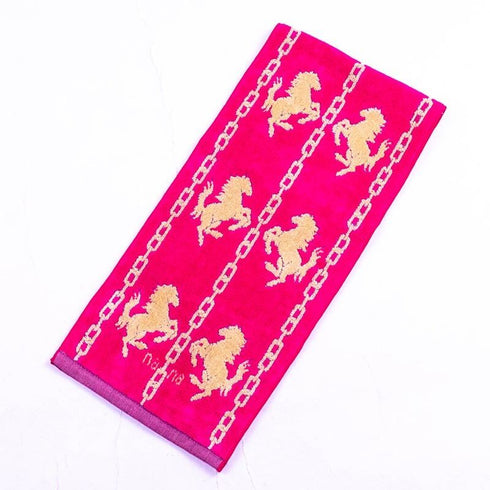 タオル 横浜ナナ 湘南ナナ NANA フェイスタオル ハーフ ホース柄 チェリーピンクベージュ nn-fth32-AA