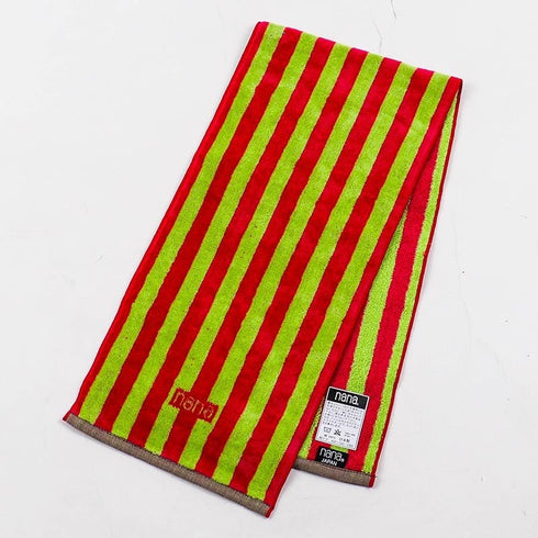 タオル 横浜ナナ 湘南ナナ NANA フェイスタオル ハーフ ストライプ柄 オレンジイエロー nn-fth34-I