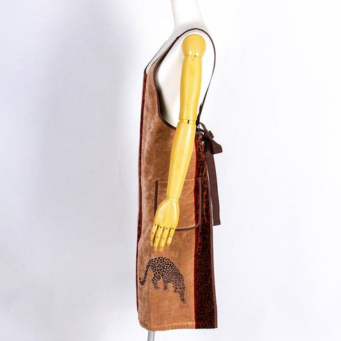 エプロン 横浜ナナ 湘南ナナ NANA DXエプロン ジャガー柄 ベージュ nn-dxeps17-B