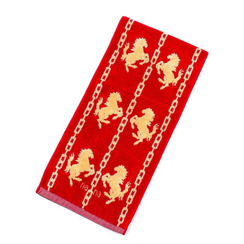 タオル 横浜ナナ 湘南ナナ NANA フェイスタオル ハーフ ホース柄 アカベージュ nn-fth32-G