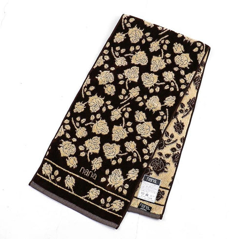 タオル 横浜ナナ 湘南ナナ NANA フェイスタオル ハーフ ローズ2柄 茶ベージュ nn-fth11-V