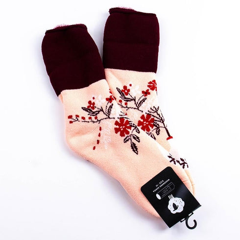 ソックス fromF モコモコソックス マルヤッコ/フラワーベース サーモンピンク サイズM 36-38 (22.5ー25cm)TV098MSPK