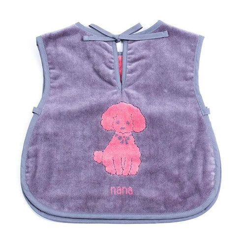 子供エプロン 横浜ナナ NANA 子供前掛け プードル グレーピンク nn-kep4-A