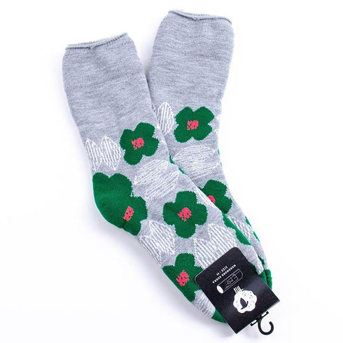 ソックス fromF モコモコソックス クッカプータラハ/花畑 ライトメルグレー サイズM 36-38 (22.5ー25cm)TV099MLMG