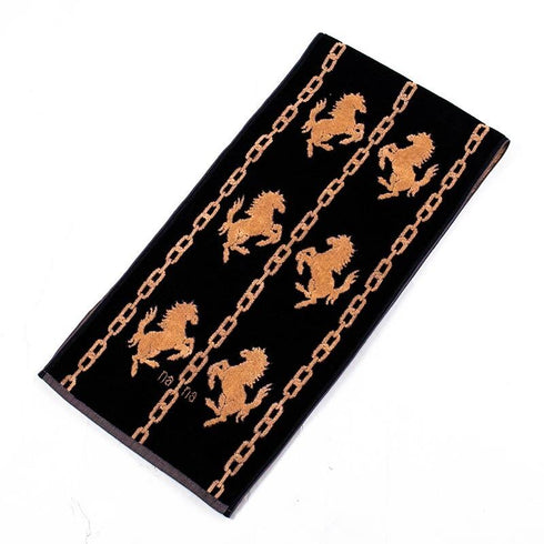 タオル 横浜ナナ NANA スポーツタオル ホース柄 クロベージュ nn-spt222