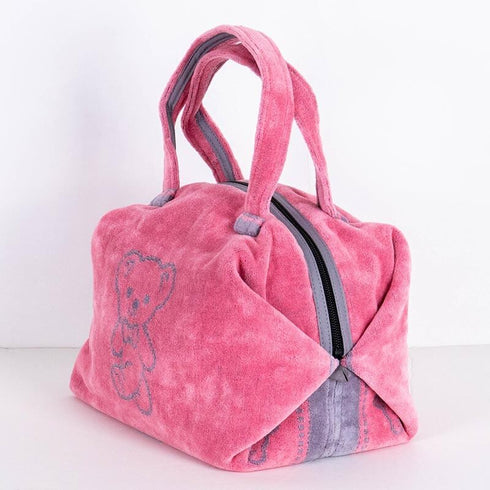 バッグ 横浜ナナ NANA ボストンバッグ ベア柄 ピンクグレーライン nn-btm63-B