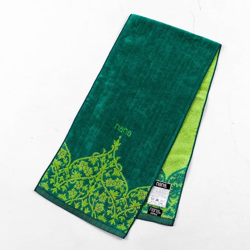タオル 横浜ナナ 湘南ナナ NANA フェイスタオル ハーフ インディア柄 グリーンライトグリーン nn-fth25-F