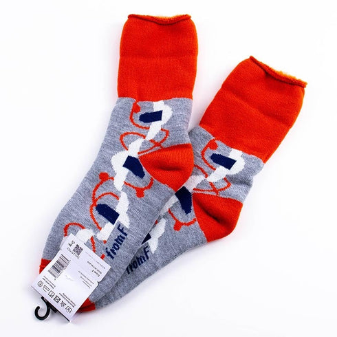 ソックス fromF モコモコソックス シエニ/マッシュルーム メルグレー サイズM 36-38 (22.5ー25cm)TV102MMGY