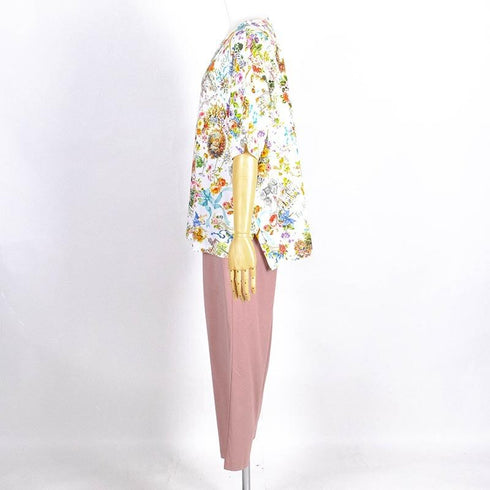 パジャマ TUNIC 80双天竺・マリンラブ 5分袖トレーナーパジャマ オフ フリーサイズ 53255-A