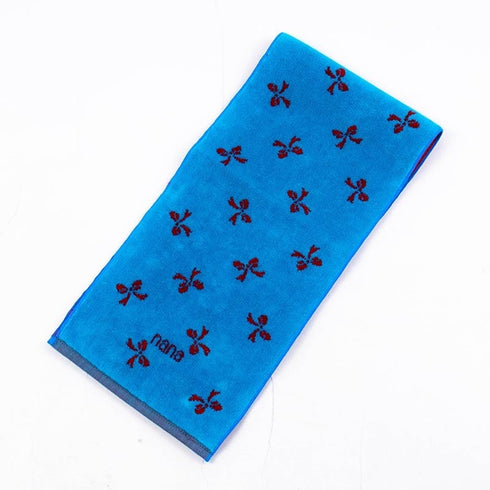 タオル 横浜ナナ 湘南ナナ NANA フェイスタオル ハーフ リボン柄 ブルーアカ nn-fth37-I