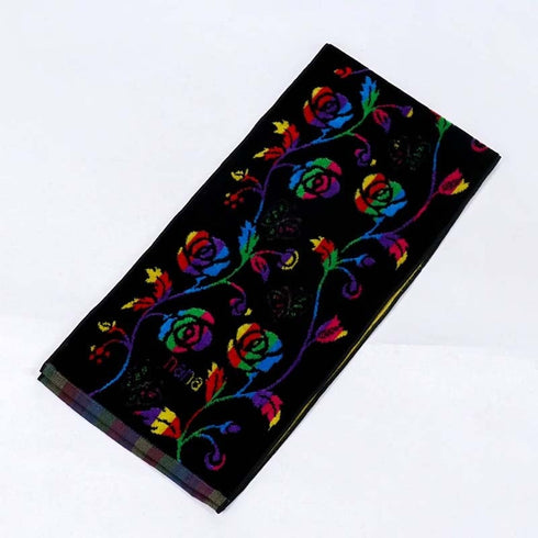 タオル 横浜ナナ NANA フェイスタオル ハーフ ローズパピヨン クロ多色 nn-fth9-E