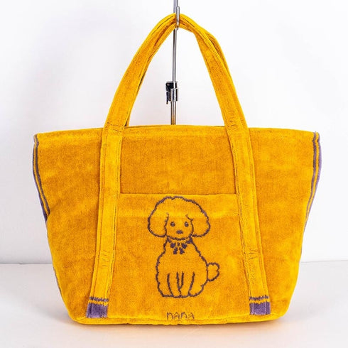 バッグ 横浜ナナ 湘南ナナ NANA トートバッグ小 プードル柄 イエローグレーライン nn-tts11A