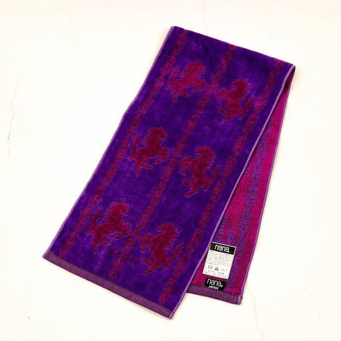 タオル 横浜ナナ 湘南ナナ NANA フェイスタオル ハーフ ホース柄 パープル濃パープル nn-fth32-U