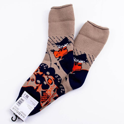 ソックス MOOMIN モコモコソックス スナフキン カラストス/釣り ウォームグレー サイズM 36-38 (22.5ー25cm)MM045MWGY