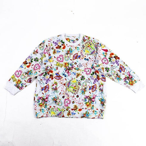 【セール】パジャマ TUNIC 40接結・リースエンジェル トレーナーパジャマ フリーサイズ グレー杢 AWS-23434-C