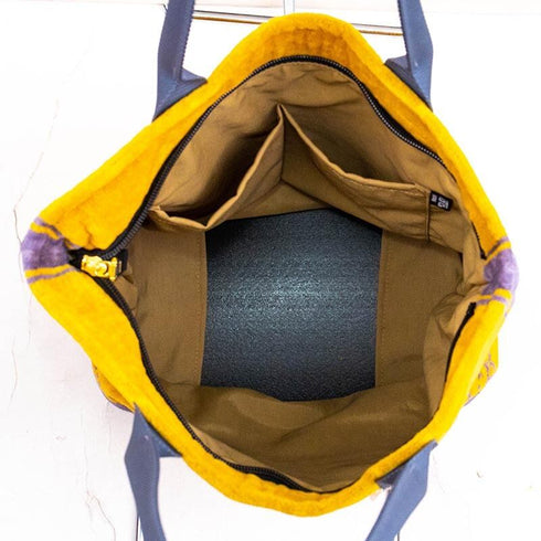 バッグ 横浜ナナ NANA ショルダーバッグ バンザイネコ柄 イエローグレーライン nn-sb29-A