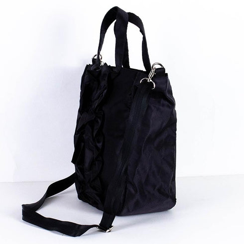 バッグ TUNIC ナイロン無地 アリシアのフリルポシェットBag クロ 18163-B