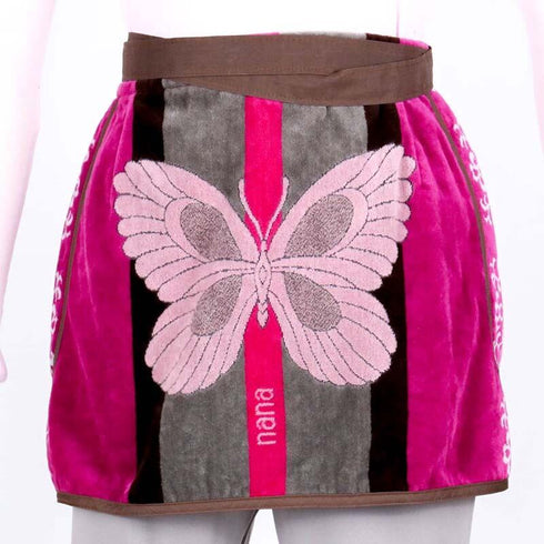 エプロン 横浜NANA ショートサロンエプロン B蝶 ピンク