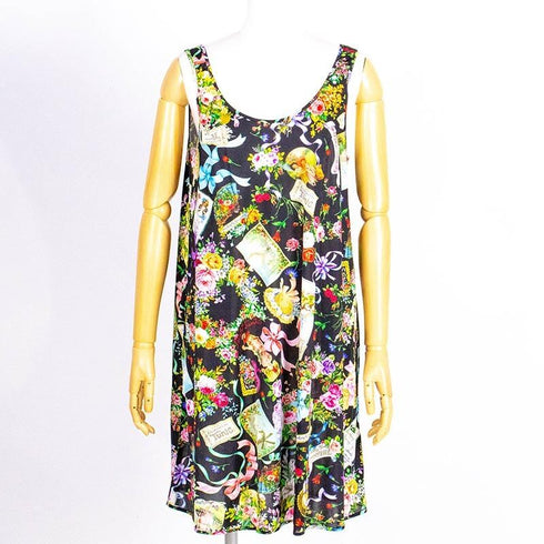 スリップ TUNIC ビスコラピア・オールハピネス Aラインスリップ クロ 1563-D