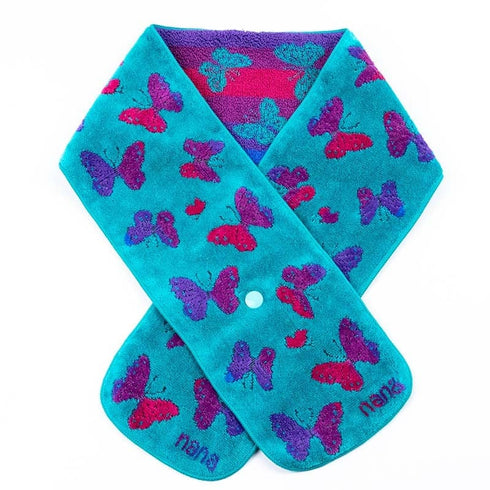 マフラー 横浜ナナ 湘南ナナ NANA ボタン付きナロータオルマフラー パピヨン ターコイズブルー多色 nn-tmf7-E