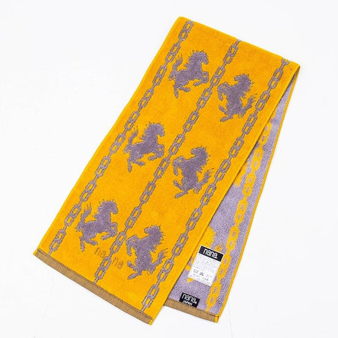 タオル 横浜ナナ 湘南ナナ NANA フェイスタオル ハーフ ホース柄 イエローグレー nn-fth32-B