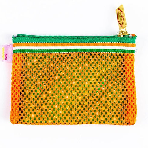 ポーチ TUNIC 鴨居キャラ星のダンサーのメッシュミニポーチ オレンジ 19284-A