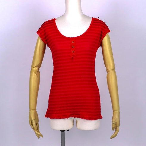 フレンチシャツ 下着 TUNIC【定番】 サッカーボーダー フレンチシャツ アカ 9447-I