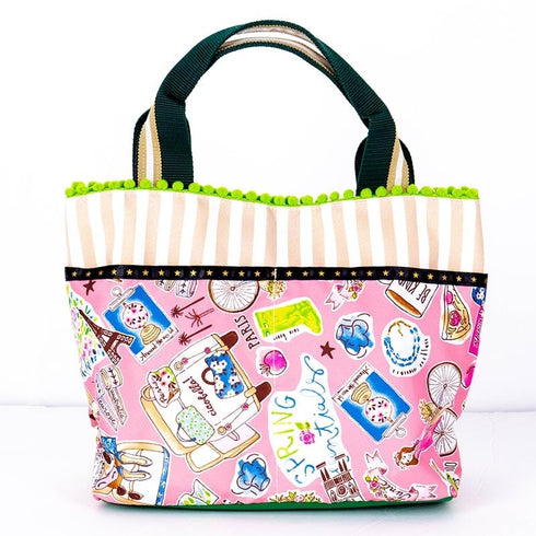 バッグ TUNIC タフタ転写プリント フレンチトラベルのミニBag ピンク 17367-A