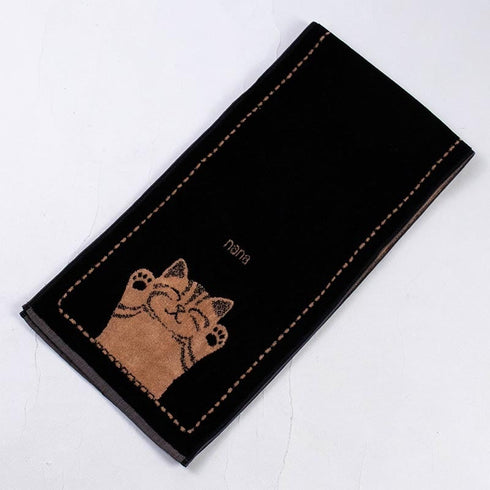 タオル 横浜ナナ NANA スポーツタオル バンザイネコ クロベージュ nn-spt225