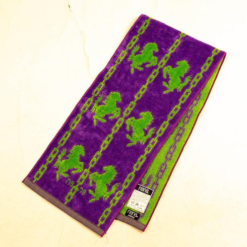 タオル 横浜ナナ 湘南ナナ NANA フェイスタオル ハーフ ホース柄 パープルグリーン nn-fth32-AC