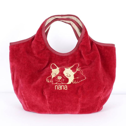 バッグ 横浜ナナ NANA Kバッグ フレンチブルドッグ アカ金糸刺?