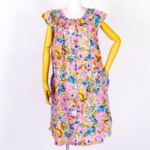 ワンピース TUNIC 80ローンサッカー・フレンチシャーリングワンピース ヨット フリーサイズ ピンク 53044-A