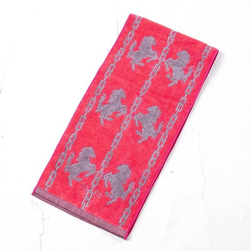 タオル 横浜ナナ 湘南ナナ NANA フェイスタオル ハーフ ホース柄 ピーチグレー nn-fth32-W