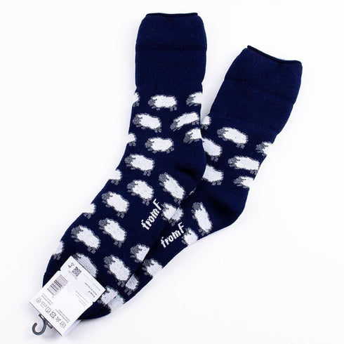 ソックス fromF モコモコソックス ランマス/ひつじ ブルーネイビー サイズL 40-42 (26ー28.5cm)TV020LNV