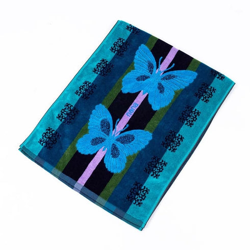 タオル 横浜ナナ NANA フェイスタオル B蝶 ブルー  nn-ft9