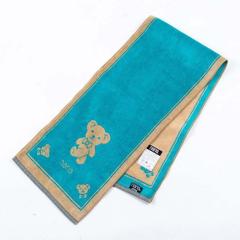 タオル 横浜ナナ NANA フェイスタオル ハーフ ベア ターコイズブルーベージュ nn-fth2-D