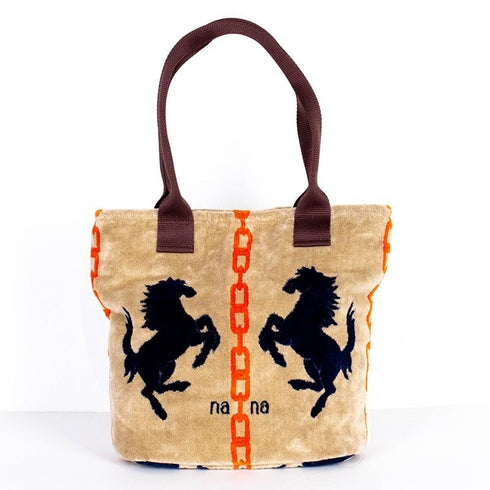 バッグ 横浜ナナ 湘南ナナ NANA H1バッグ ホース ベージュクロオレンジ nn-H1-27F