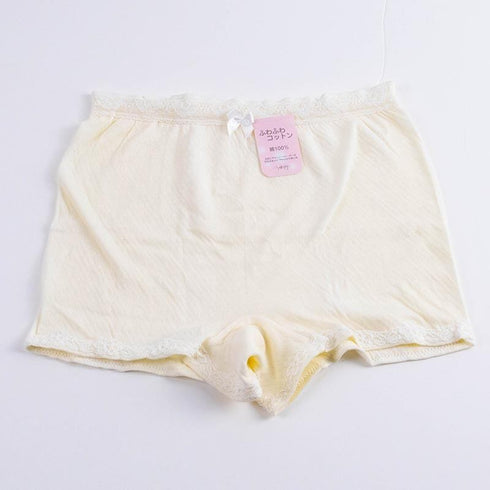 ショーツ テフテフ まいてふてふ ふわふわコットン ショーツ1分丈(アウトゴム)オフホワイト サイズM TF-AP01M-A