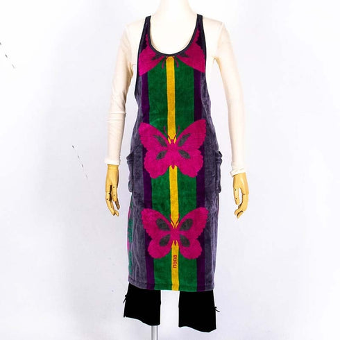 エプロン 横浜ナナ NANA DXエプロン B蝶 ピンクグリーン nn-dxeps26