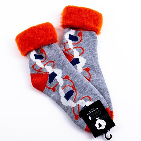 ソックス fromF モコモコソックス シエニ/マッシュルーム メルグレー サイズM 36-38 (22.5ー25cm)TV102MMGY