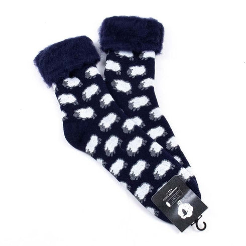 ソックス fromF モコモコソックス ランマス/ひつじ ネイビー サイズL 40-42 (26ー28.5cm)TV020LB