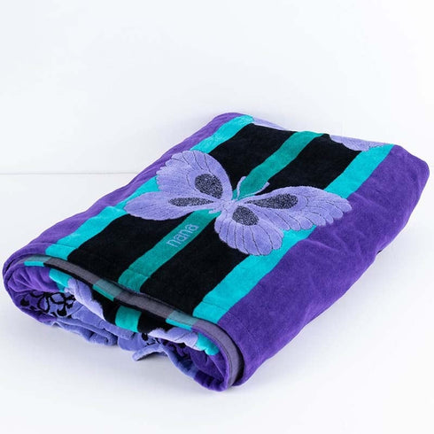 タオル 横浜ナナ NANA タオルケット B蝶 パープル nn-ket1-F