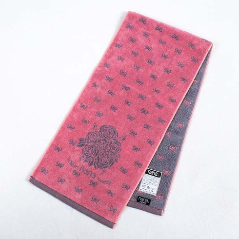 タオル 横浜ナナ NANA フェイスタオル ハーフ ブーケ ピンクグレー nn-fth31-A